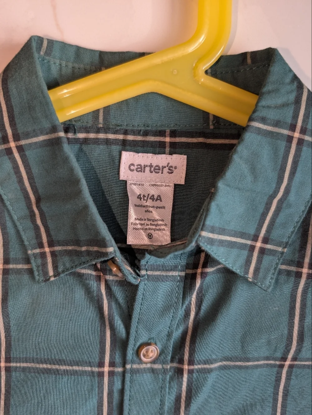 Carter's Green Button Down 4T
